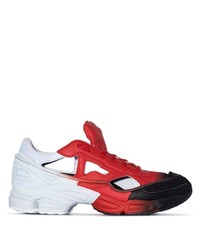Adidas By Raf Simons X Raf Simons Red And Black Ozweego Cut Out Sneakers