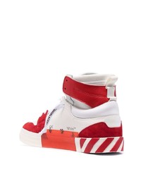 Off-White High Top Vulcanized Leather White Red