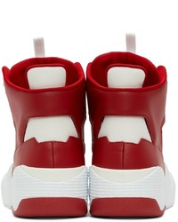 Giuseppe Zanotti Red White Birel High Top Sneakers