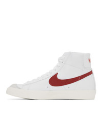 Nike White And Red Blazer Mid 77 Vintage Sneakers