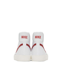 Nike White And Red Blazer Mid 77 Vintage Sneakers
