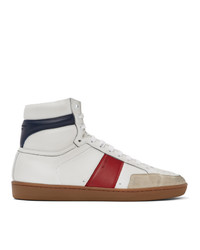 Saint Laurent White And Red Court Classic Sl10h Sneakers