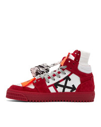Off-White White And Red Off Court 30 High Top Sneakers