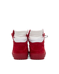 Off-White White And Red Off Court 30 High Top Sneakers