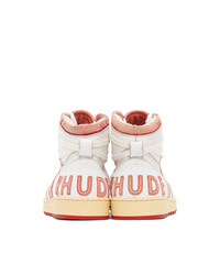 Rhude White And Red Rhecess Hi Sneakers
