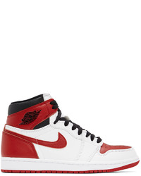 NIKE JORDAN White Red Air Jordan 1 Retro Sneakers