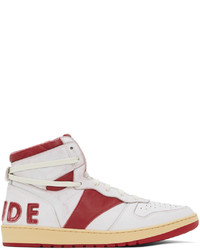 Rhude White Red Rhecess Hi Sneakers