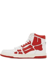 Amiri White Red Skel Top Hi Sneakers
