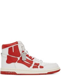 Amiri White Red Skel Top Hi Sneakers