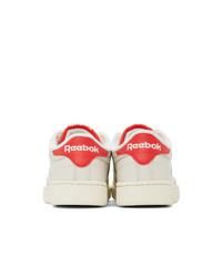 Reebok Classics Off White And Red Club C 85 Sneakers