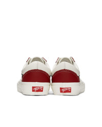Vans Red And Off White Og Old Skool Vlt Lx Sneakers
