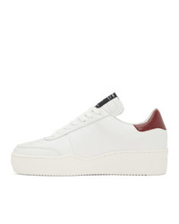 Article No. White And Burgundy 0517 Low Top Sneakers