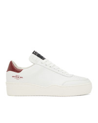 Article No. White And Burgundy 0517 Low Top Sneakers