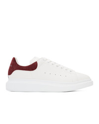Alexander McQueen White And Burgundy Croc Oversized Sneakers