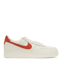 Nike White And Orange Air Force 1 07 Craft Sneakers