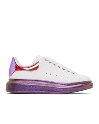 Alexander McQueen White And Pink Iridescent Oversized Sneakers