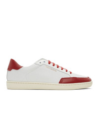 Saint Laurent White And Red Court Classic Sl10 Sneakers