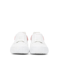 Alexander McQueen White And Red Court Trainer Sneakers