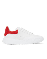 Alexander McQueen White And Red Court Trainer Sneakers