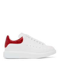 Alexander McQueen White And Red Croc Oversized Sneakers