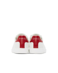 Gucci White And Red Interlocking G New Ace Sneakers