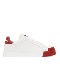 Dolce and Gabbana White And Red Portofino Sneakers