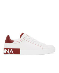 Dolce and Gabbana White And Red Portofino Sneakers