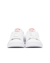 adidas Originals White And Red Stan Smith Sneakers