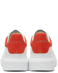 Alexander McQueen White Orange Oversized Sneakers
