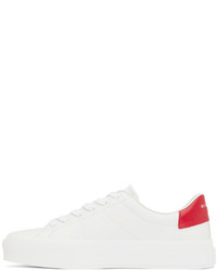Givenchy White Red Leather City Sport Sneakers