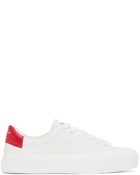 Givenchy White Red Leather City Sport Sneakers