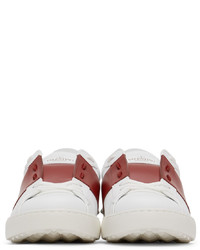 Valentino Garavani White Red Leather Open Sneakers