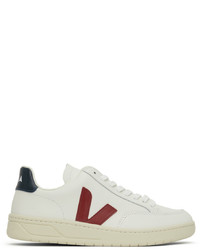 Veja White Red Leather V 12 Sneakers