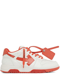 Off-White White Red Out Of Office Ooo Sneakers