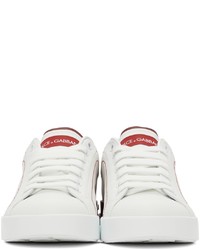 Dolce & Gabbana White Red Portofino Sneakers