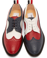 Thom Browne Red White Navy Leather Longwing Brogues