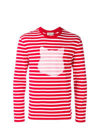 White and Red Long Sleeve T-Shirt
