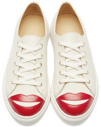 Charlotte Olympia Cream Low Top Kiss Me Sneakers