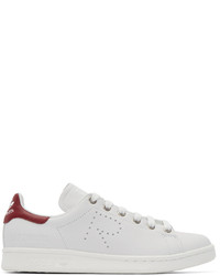 Adidas By Raf Simons Raf Simons White Red Stan Smith Sneakers