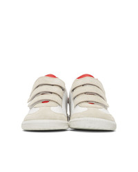 Isabel Marant Red And White Beth Sneakers