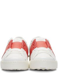 Valentino White Red Striped Low Top Sneakers