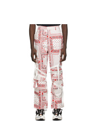 ROGIC White And Red Paisley Cargo Pants