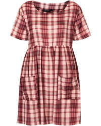 Topshop Checked Cheesecloth Smock Dress