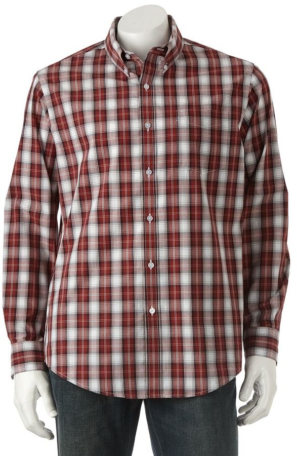 Croft Barrow Plaid Easy Care Casual Button Down Shirt, $40 | Kohl's |  Lookastic