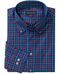Modelcurrentbrandname Scott Barber James Plaid Twill Sport Shirt Long Sleeve