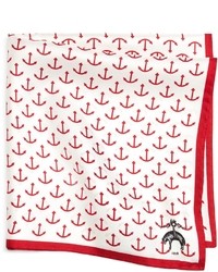 White and Red Pocket Square
