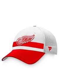 FANATICS Branded Whitered Detroit Red Wings 2021 Nhl Draft Authentic Pro On Stage Trucker Snapback Hat