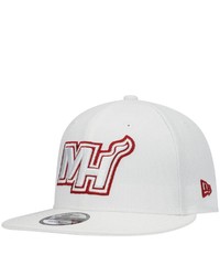 New Era White Miami Heat Color Pop 9fifty Snapback Hat