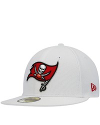 New Era White Tampa Bay Buccaneers Omaha Primary Logo 59fifty Fitted Hat
