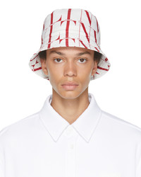 Valentino Garavani White Red Vltn Times Bucket Hat